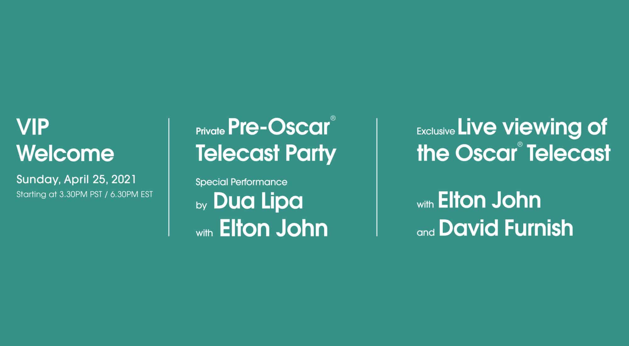 Elton John's Oscars celebrations going virtual with Dua Lipa