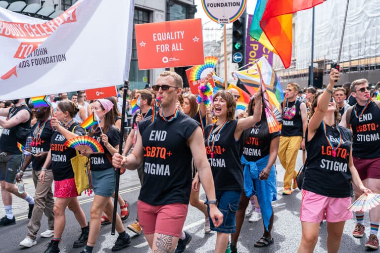 Elton John AIDS Foundation at the London Pride Parade 2024